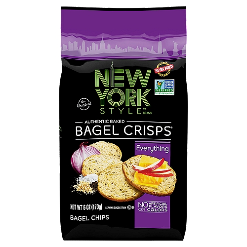 New York Style Bagel Crisps The Original Everything Authentic Baked Bagel Chips, 6 oz