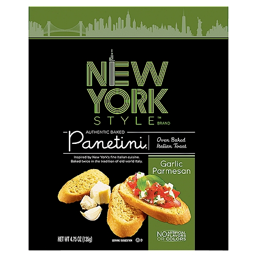 New York Style Authentic Baked Garlic Parmesan Panetini, 4.75 oz