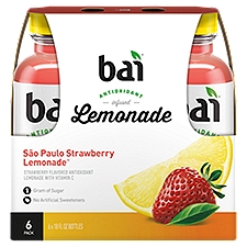 bai São Paulo Strawberry Antioxidant Infused Lemonade, 18 fl oz, 6 count
