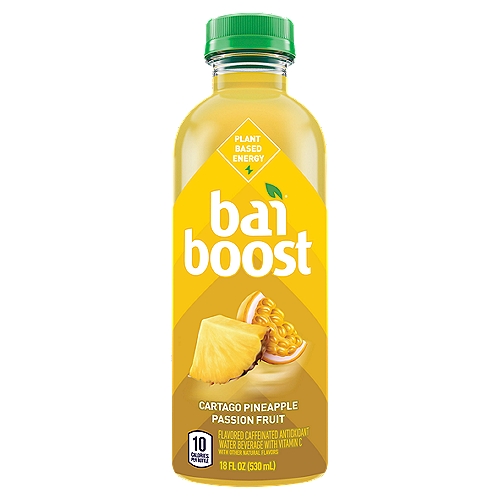 Bai Boost Cartago Pineapple Passion Fruit Flavored Caffeinated Antioxidant Water Beverage, 18 fl oz