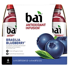 Bai Brasilia Blueberry, Antioxidant Infused Beverage, 14 Fl Oz Bottles, 6 Pack