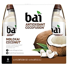 Bai Cocofusions Molokai Coconut, Antioxidant Infused Beverage, 14 Fl Oz Bottles, 6 Pack