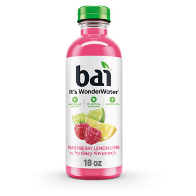 Bai Flavored Water, Rubi Raspberry Lemon Lime, Antioxidant Infused Beverage, 18 Fluid Ounce Bottle