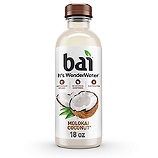 Bai Coconut Flavored Water, Molokai Coconut, Antioxidant Infused Beverage, 18 Fluid Ounce Bottle