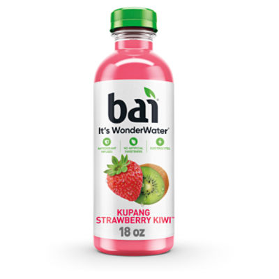 Bai Flavored Water, Kupang Strawberry Kiwi, Antioxidant Infused Beverage, 18 Fluid Ounce Bottle, 18 Fluid ounce