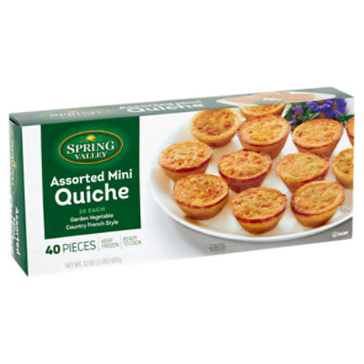 Spring Valley Garden Vegetable and Country French Style Assorted Mini Quiche, 40 count, 32 oz