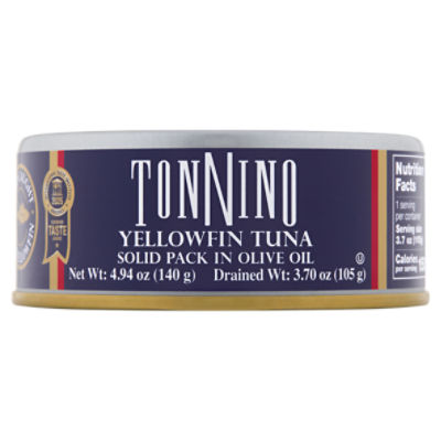Tonnino Yellowfin Tuna Solid Pack in Olive Oil, 4.94 oz