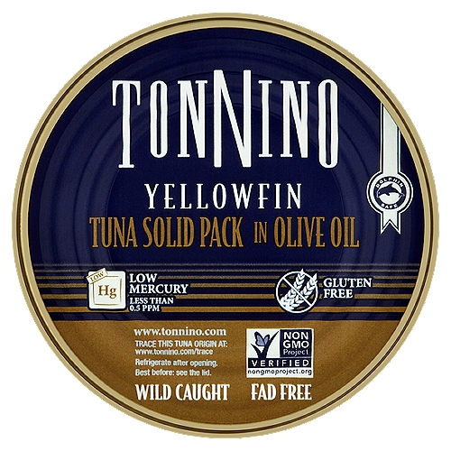 Tonnino Yellowfin Tuna Solid Pack in Olive Oil, 4.94 oz