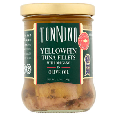 Tonnino Yellowfin Tuna Fillets with Oregano in Olive Oil, 6.7 oz