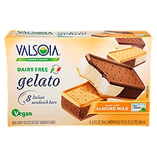 Valsoia Dairy Free Italian Sandwich Bars Gelato, 8 count, 2.4 fl oz