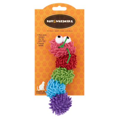 Ruff & Whiskerz Pom-Pom Bungee Cat Toy, 1 Each