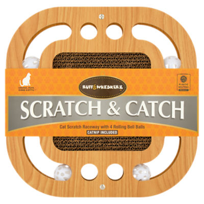 Ruff & Whiskerz Scratch & Catch Cat Scratch Raceway with 4 Rolling Bell Balls