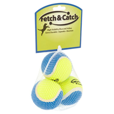 Fetch & Catch Tennis Ball Dog Toy, 3 count, 1 ct