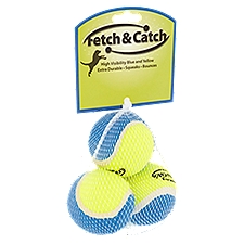 Fetch & Catch Tennis Ball Dog Toy, 3 count, 1 ct, 1 Each