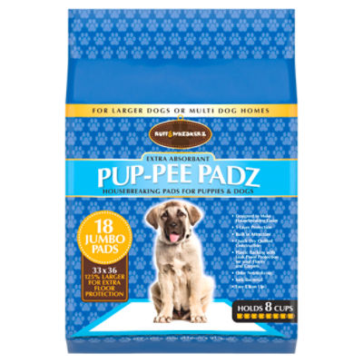 Ruff & Whiskerz Pup-Pee Padz Extra Absorbant 5-Ply Jumbo Pads, 18 count