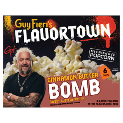 Guy Fieri Flavortown Cinnamon Butter Bomb Microwave Popcorn, 2.75 oz, 6 count