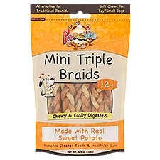 Poochie Mini Triple Braids, Soft Chews for Toy/Small Dogs, 4.5 Ounce