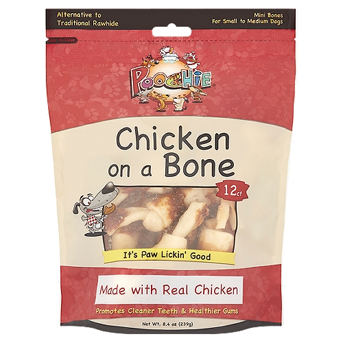 Poochie Chicken on a Bone Dog Treats, 12 count, 8.4 oz