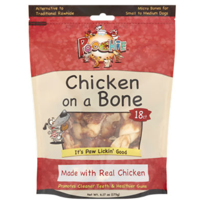 Poochie Chicken on a Bone Dog Treats, 18 count, 6.17 oz