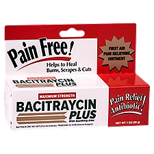 Bacitraycin Plus Maximum Strength with Soothing Aloe First Aid Pain Relieving Ointment, 1 oz