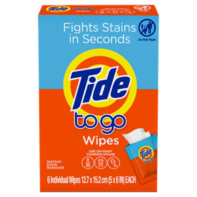 Tide To Go Instant Stain Remover Wipes, 6 count