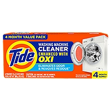 Tide Washing Machine Cleaner Enhanced with Oxi Value Pack, 2.6 oz, 4 count