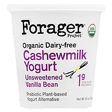 Forager Project Organic Dairy-Free Unsweetened Vanilla Bean Cashewmilk, Yogurt, 24 Ounce