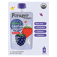 Forager Project Organic Berry Berry Cashewmilk Yogurt, 3.2 oz, 4 count