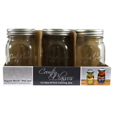 Country Classics Regular Mouth - Pint Canning Jars, 12 count
