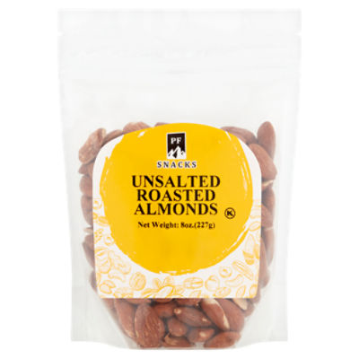 PF Snacks Unsalted Roasted Almonds, 8 oz