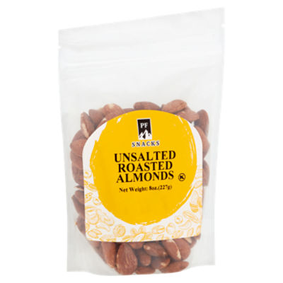 PF Snacks Unsalted Roasted Almonds, 8 oz