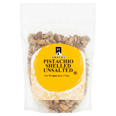 PF Snacks Shelled Unsalted Pistachio, 6 oz