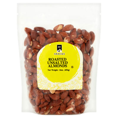 PF Snacks Roasted Unsalted Almonds, 16 oz