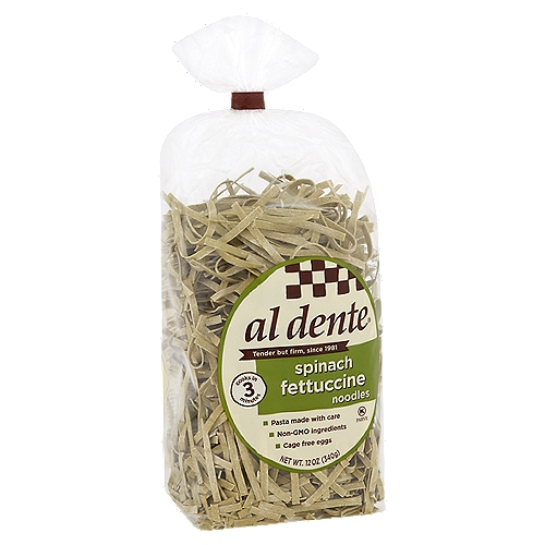 Al Dente Spinach Fettuccine Noodles, 12 oz