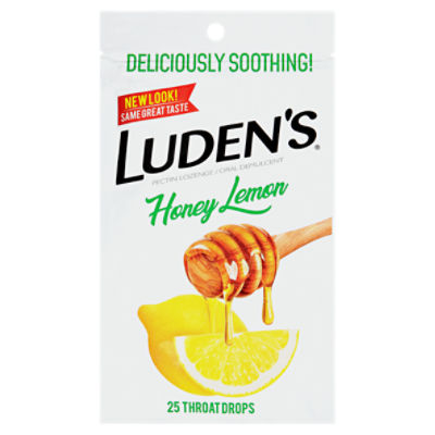 Luden's Honey Lemon Throat Drops, 25 count