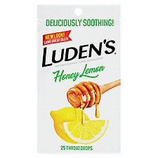 Luden's Honey Lemon Throat Drops, 25 count, 25 Each
