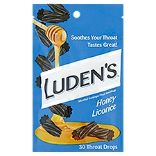 LUDEN'S Honey Licorice Throat Drops, 30 count, 30 Each