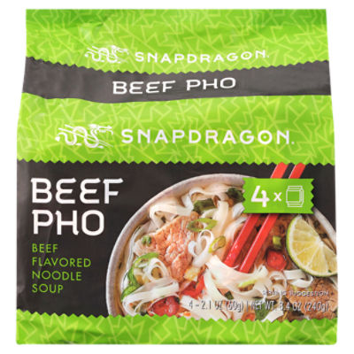 Snapdragon Beef Pho Flavored Noodle Soup, 2.1 oz, 4 count