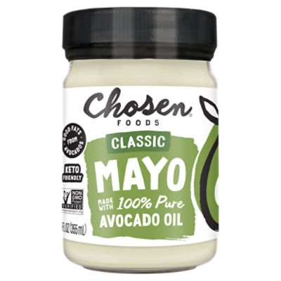 Chosen Foods 100% Avocado Oil Based Classic Mayo, 12 oz, 12 Fluid ounce