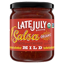 LATE JULY Snacks Organic Salsa, Mild Thick and Chunky, 15.5 oz. Jar, 15.5 Ounce