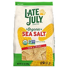 LATE JULY® Snacks Sea Salt Thin and Crispy Organic, Tortilla Chips, 10.1 Ounce