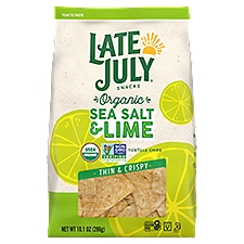 Late July Snacks Thin and Crispy Organic Tortilla Chips with Sea Salt and Lime, 10.1 oz Bag, 10.1 Ounce