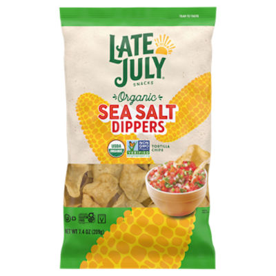 LATE JULY SNACKS Organic Sea Salt Dippers Tortilla Chips, 7.4 oz
