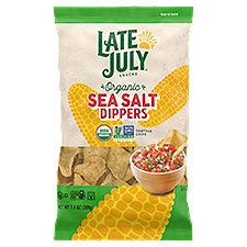 LATE JULY SNACKS Organic Sea Salt Dippers Tortilla Chips, 7.4 oz, 7.4 Ounce