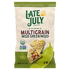 LATE JULY SNACKS Multigrain Mild Green Mojo Tortilla Chips, 7.5 oz