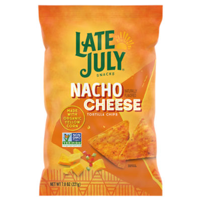 Late July Snacks Nacho Cheese Tortilla Chips, 7.8 oz, 7.8 Ounce