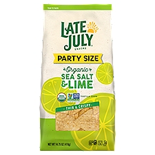 Late July Snacks Organic Sea Salt & Lime Tortilla Chips Party Size, 14.75 oz