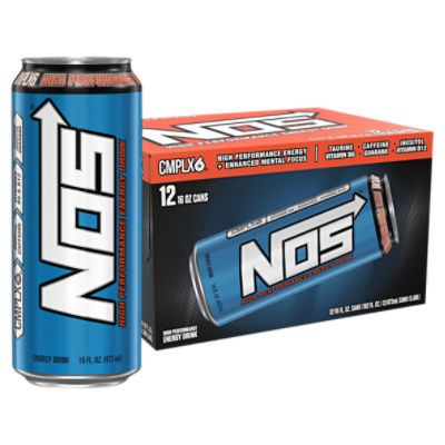 NOS High Performance Energy Drink, 16 fl oz, 12 count, 192 Fluid ounce