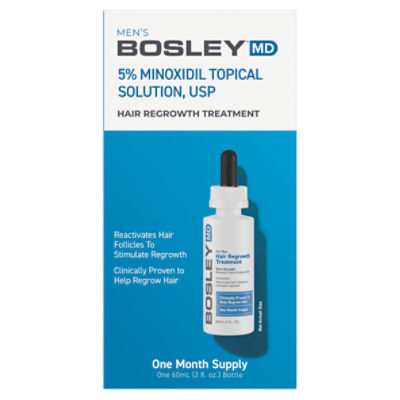 BosleyMD 5% Minoxidil Topical Solution, USP Men's Hair Growth Treatment, 2 fl oz