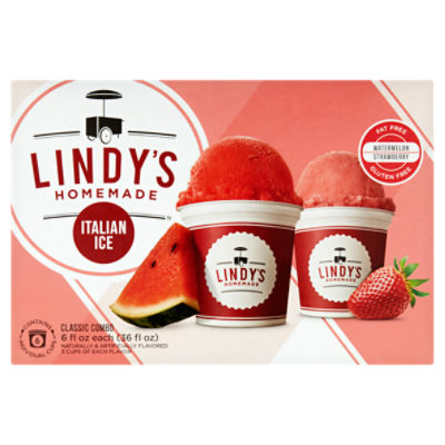 Lindy's Homemade Classic Combo Italian Ice, 6 fl oz, 6 count